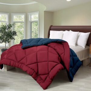 Cloth Fusion Reversible AC Comforter Double Bed King Size Quilt Blanket for Winter (200 GSM, Maroon & Navy) - Image 8