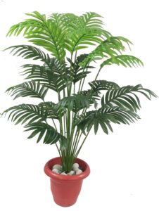 BK MART Polyester Natural Looking 18 Leaves Areca Palm | Ornamental Plant For Interior | Indoor Tropical Plant For Home/Shop/Office Decor/Gifting Artificial Plant Without Pot (70 Cm, Green) - Image 2