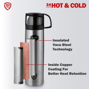 Cello Instyle Thermosteel Water Bottle with Jacket, 1000ml, Black | 24 Hours Hot and Cold | Flask for Tea Coffee | Rust & Leak Proof | Ideal for Office, Gym, Home, Kitchen, Trekking, Travel Bottle - Image 8