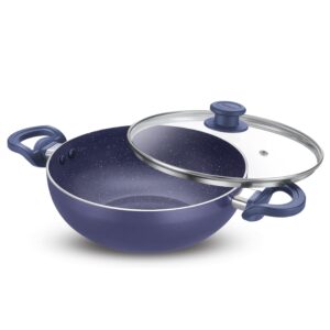 Prestige Ceraglide Ceramic Coated 4.5L(28cm) Non-Stick Kadai with Glass lid|Consumes Less Oil|Preferred for High Heating & Even Heating|Stain-Resistant|Gas & Induction Compatible|No Harmful Chemicals - Image 2