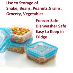 Angelware Plastic Air Tight Modular Fridge Storage Containers for Snacks Food Storage Boxes, Microwave Safe, Freezer Safe, BPA Free (3 pieces, 800ml) - Image 3