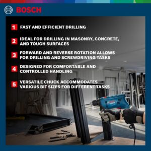 BOSCH GSB 600 Corded Electric Impact Drill | 600 W Motor | Speed upto 3000 RPM | Rated Torque of 1.4 Nm | Impact rate upto 48000 BPM | Double Insulation | 1 Year Warranty - Image 4