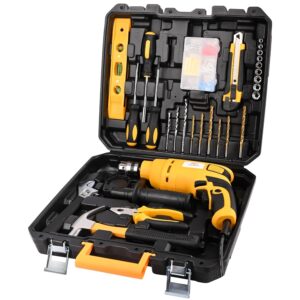 Asian Paints Corded Electric Professional Impact Drill Tool kit, 550 Watts, 2900 RPM, Chuck 10mm Machine Variable Speed, Forward/Reverse Rotation, Double Insulation, Improved Carbon Brush (160 Pcs) - Image 2