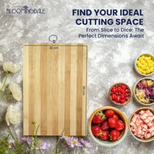 Bloomingdale Wooden Chopping Board for Kitchen Multipurpose Kitchen Accessories Items for Vegetable, Fruits Cutting Board for Kitchen Non Slip Chopping Board Wooden, Large Size Wooden Cutting Board - Image 8