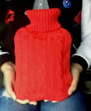 Frackson 2000 ML Hot Water Bottle With Woolen Cover Classic Non Toxic Natural Rubber Hot and Cold Water Bag - 2.0 Ltr - ISO 45001 Certified No Leakage- Winter (Red) - Image 4