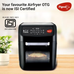 Pigeon by Stovekraft Air Fryer Oven 12L | 1800W | 2-in-1 Appliance - AirfryerOTG | Digital Touchscreen | 9 Preset Menu | Air Fry, Bake, Broil, Toast, Defrost (Black) | With Rotisserie | 7 Accessories - Image 7