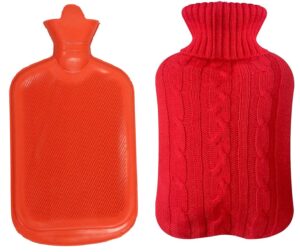 Frackson 2000 ML Hot Water Bottle With Woolen Cover Classic Non Toxic Natural Rubber Hot and Cold Water Bag - 2.0 Ltr - ISO 45001 Certified No Leakage- Winter (Red) - Image 6