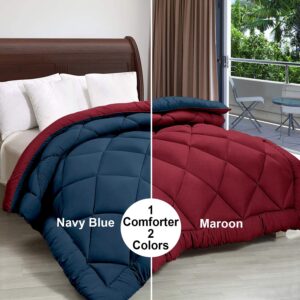 Cloth Fusion Reversible AC Comforter Double Bed King Size Quilt Blanket for Winter (200 GSM, Maroon & Navy) - Image 5