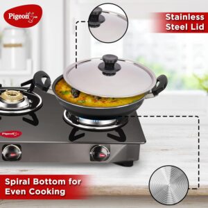 Pigeon Favourite 7 Piece Gift Set Non-Stick Coated Comes with Fry Pan, Kadhai, Lid, Sauce Pan, Spatula, Tadka Pan and a Tawa - Gas Stove Compatible (Black) - Image 5