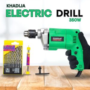 KHADIJA Drill Machine 10mm With Free 13Pcs HSS Drill Bits & 1Pc Masonary Bit Combo 6 Months Warranty - Image 3