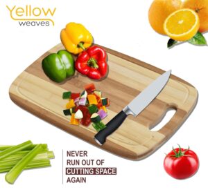 Yellow Weaves Natural Bamboo Wood Cutting Board/Chopping Board with Juice Groove for Kitchen (24x34 cm) - Image 5