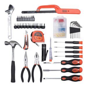 BLACK+DECKER BMT126C Hand Tool Kit for Home & DIY Use (126-Piece) - Includes Screwdriver, Wrench, Ratchet, Utility Knife, Saw, Claw Hammer, Measuring Tape and Plier, 6 Month Warranty, ORANGE & BLACK - Image 8