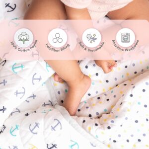 haus & kinder Nautical 100% Cotton Muslin Reversible Quilt For New Born Baby, Anthra, 200 TC - Image 6