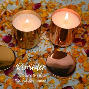 Luxury Metal Jar Scented Candles Gift Set - Gold & Copper | Fragrance- Oudh and Ocean Breeze (Pack of 2) - Image 7