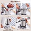 AGARO Delite Vegetable & Meat Chopper for Kitchen, Garlic Peeler, Egg Whisker, 2L Bowl, 400W Motor, 3 Speed Settings, Meat Grinder, Vegetable Mixer, Stainless Steel Body, Onion, Garlic, Fruits. - Image 7