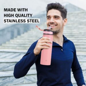 Pigeon by Stovekraft Rush Thermos Stainless Steel Sipper Flask 1000ml with Straw,Cleaner and Additional Screw Cap| 24 Hours Hot and Cold|Ideal Usage for Office Men/Women|School/College|Travel|Pink - Image 7