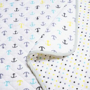 haus & kinder Nautical 100% Cotton Muslin Reversible Quilt For New Born Baby, Anthra, 200 TC - Image 7