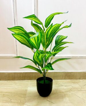 Dekorly Artificial Snake Plant Pot Big Ornamental Plant for Interior Home Office Decor Fake Zebra Leaf Plastic Palm Tree Branch for Home Garden Decor (Height : 65CM, with Black Pot, Design-B) - Image 2