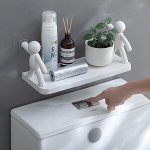 Boniry 2Pcs Wall Mounted Plastic Bathroom Shelf/Wall Shelf/Wall Mounted Shelf/Self Adhesive Shelf with Self Adhesive Stickers (White) - Image 5