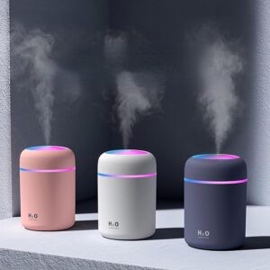 GNANISHWA Cool Mist Humidifier for Room with LED Light | Quiet USB-Powered Ultrasonic Humidifier for Bedroom, Office, Baby, Car | Not for Essential Oils (Multicolor) - Image 2