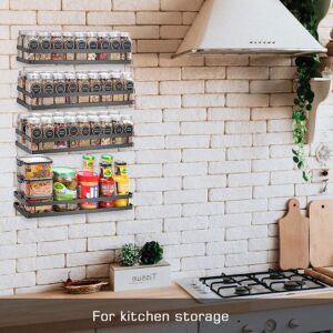 Craft Expertise Metal Spice Rack Organiser Wall Mounted, Hanging Seasoning Spice Rack Shelf Holder, Storage for Kitchen Cabinet Color Black (Pack-4), Hanging Shelves - Image 4