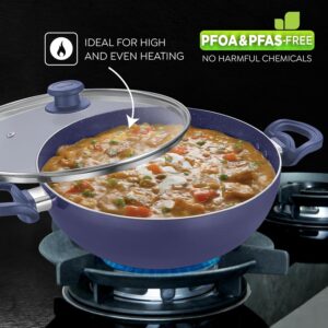 Prestige Ceraglide Ceramic Coated 4.5L(28cm) Non-Stick Kadai with Glass lid|Consumes Less Oil|Preferred for High Heating & Even Heating|Stain-Resistant|Gas & Induction Compatible|No Harmful Chemicals - Image 6