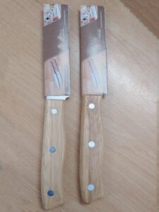 faas Stainless Stee Wooden Handle Knife Set Cutting Fruits and Vegetable Etc.2PS - Image 2