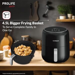 Havells Prolife Neo 4.5 L Air Fryer|Digital Display With Led|8 Pre Set Menu|Auto Shutoff|Cool Touch Handle|60 Min Timer|1500W|2 Yr Manufaturer Warranty,Black - Image 6