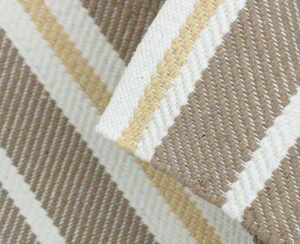 THE HOME TALK Diagonal Stripes Cotton Area Rug - 2X3 FT - Taupe - Carpets Suitable for Living Room, Bedroom, Dining Room, Home Décor - Handcrafted Traditional Rugs - Non-Skid - Image 7