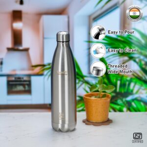 Sumeet Thermo1000 Stainless Steel 24 Hours Hot & Cold ISI Certified Double Walled Leak Proof Vacuum Flask/Water Bottle for Office/School/College/Gym/Picnic/Home/Trekking- 1000ml, Silver - Image 6