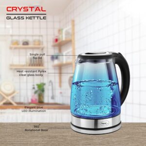 Pigeon by Stovekraft Crystal Glass Electric Kettle 1.8 litre with LED Illumination, Heat Resistant Pyrex 1500 Watt - Image 4