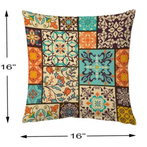 STITCHNEST Ethnic Art Box Printed Poly Cotton Cushion Cover, Set of 5 (16 X 16 Inches) Circus, Multi, 50 tc - Image 4