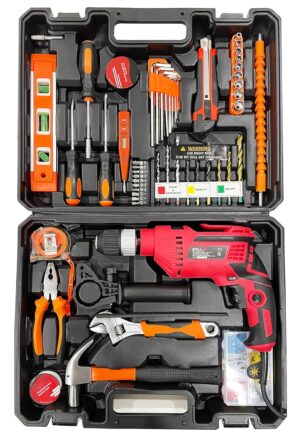 IBELL Professional Tool Kit with Impact Drill TD13-100, 650W, Copper Armature, Chuck 13mm Keyless Auto, 115 Home Essential Tools/Accessories - Image 5