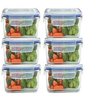 Rahi Mart Plastic Microwave Safe Airtight Food Storage Container with Lid for Fridge, Off-White (Set of 6) - Image 2