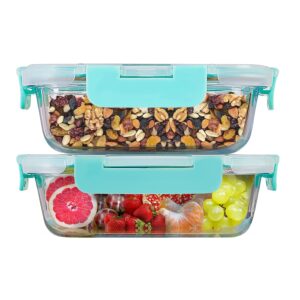 Cutting EDGE Rectangle Glass Food Storage Container with Break Free Detachable Locks, Microwave Oven Safe, Freezer Safe, Airtight, Leakproof (2, 1520ML) - Image 2