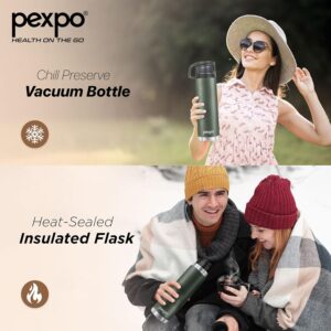 Pexpo Fererro Pro |ISI Certified|Vacuum Insulated Hot & Cold Stainless Steel Flask|Jute Bag|- 1000ml Military Green |Steel Bottle|Thermoflask|Travelling|School & Trekking|Office | Limited RCB Edition - Image 5