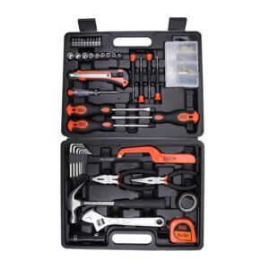 BLACK+DECKER BMT126C Hand Tool Kit for Home & DIY Use (126-Piece) - Includes Screwdriver, Wrench, Ratchet, Utility Knife, Saw, Claw Hammer, Measuring Tape and Plier, 6 Month Warranty, ORANGE & BLACK - Image 2