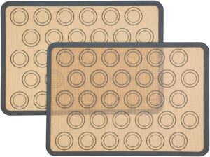 Zollyss 2Pcs Silicone Baking Mats Non-Stick Macaroon Baking Mat, Heat-Resistant Cooking Bakeware Mat for Making Macarons, Pastry, Pizza, Bread - Image 2