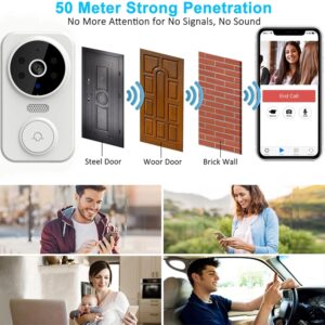 CreaTeck Smart WiFi Video Doorbell with Camera, PIR Motion Detection, 2-Way Audio, Night Vision, Wireless HD Doorbell for Home Security (White) - Image 4