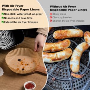 vailnd Air Fryer Disposable Standard Paper Liners: 100Pcs Oil Proof Parchment Sheets Round, Airfryer Paper Basket Bowl Liner For Baking Cooking Food - Image 6