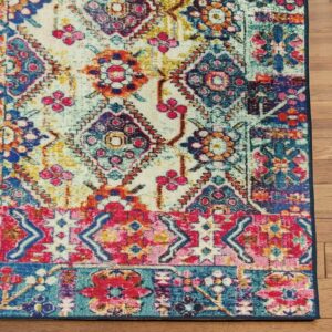 Status Contract 5 X 7 Feet Multi Printed Vintage Persian Carpet Rug Runner For Bedroom/Living Area/Home With Anti Slip Backing, 55 centimeters - Image 5