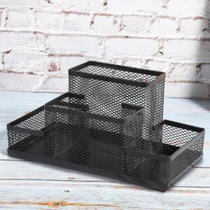 GLUN® Metal Desk Organizer with 4 Different Compartment, Metal Mesh Desk Organizer Stationary Storage Stand Pen, Pencil Holder for Office, Home, and Study Table - Image 2