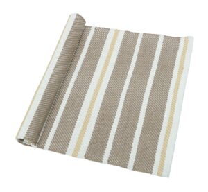 THE HOME TALK Diagonal Stripes Cotton Area Rug - 2X3 FT - Taupe - Carpets Suitable for Living Room, Bedroom, Dining Room, Home Décor - Handcrafted Traditional Rugs - Non-Skid - Image 5