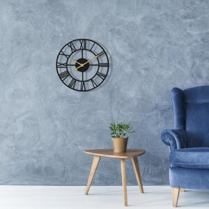 Sorbus Large Wall Clock for Living Room Decor - 12 inch Big Wall Clock Decorative - Battery Operated - Roman Numeral Analog Large Clock for Bedroom, Room, Home, Kitchen, Office, Wall Decor (Black) - Image 7