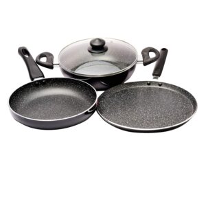 Prestige Granite Induction Base Non Stick Cookware Set, 3 Pieces - Image 3