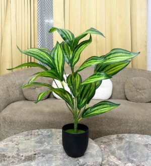 Dekorly Artificial Snake Plant Pot Big Ornamental Plant for Interior Home Office Decor Fake Zebra Leaf Plastic Palm Tree Branch for Home Garden Decor (Height : 65CM, with Black Pot, Design-B) - Image 3