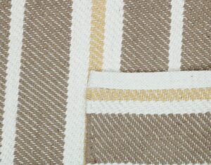 THE HOME TALK Diagonal Stripes Cotton Area Rug - 2X3 FT - Taupe - Carpets Suitable for Living Room, Bedroom, Dining Room, Home Décor - Handcrafted Traditional Rugs - Non-Skid - Image 8