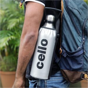 Cello Swift Thermosteel Water Bottle with Thermal Jacket 2200ml, Silver |24 Hours Hot & Cold | Rust & Leak Proof | Ideal for Office, Gym, Home, Kitchen, Hiking, Trekking, Travel Bottle - Image 3