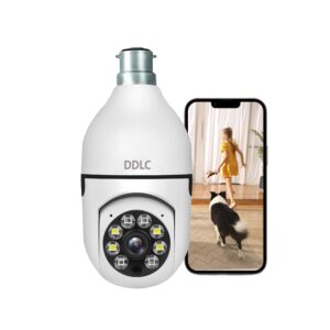 DDLC Wi-Fi Camera CCTV Camera 1080p Wireless PTZ Bulb Shape V380 Pro | Indoor 360° Smart Home Security Camera Light Vision 24x7 Continuous Recording with Motion Sensor LED Lights (Light Bulb) - Image 2