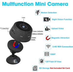 NHS WiFi Spy Camera Hidden for Home Outdoor High HD Focus Spy Magnet Mini Live Stream Night Vision IP Wireless 1080P Audio Video Hidden Indoor Nanny Camera for Home Offices Security Multicolor - Image 4